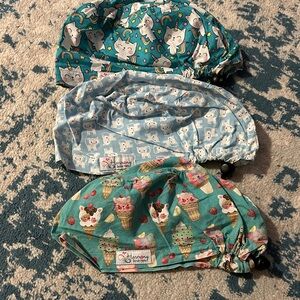 Harmony Scrub Hat euro style Cat Ice Cream & Unicorn Print